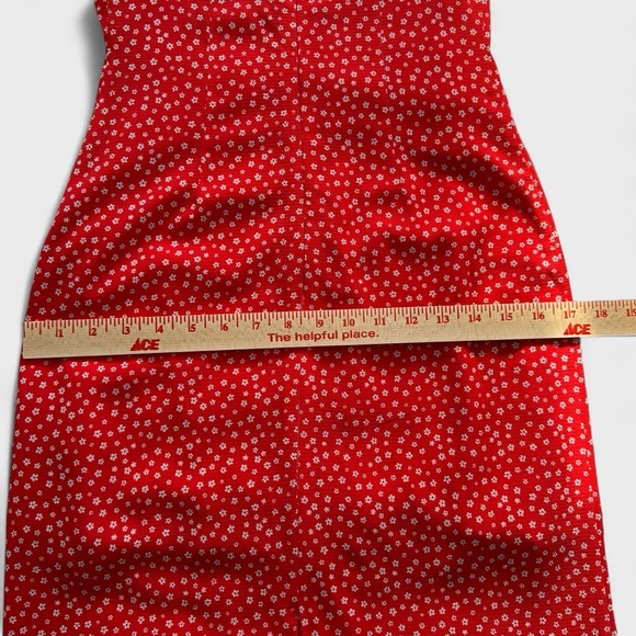 Charlie Holiday Red Floral Print Mini Dress Sundress Cottagecore Casual - Picture 9 of 16